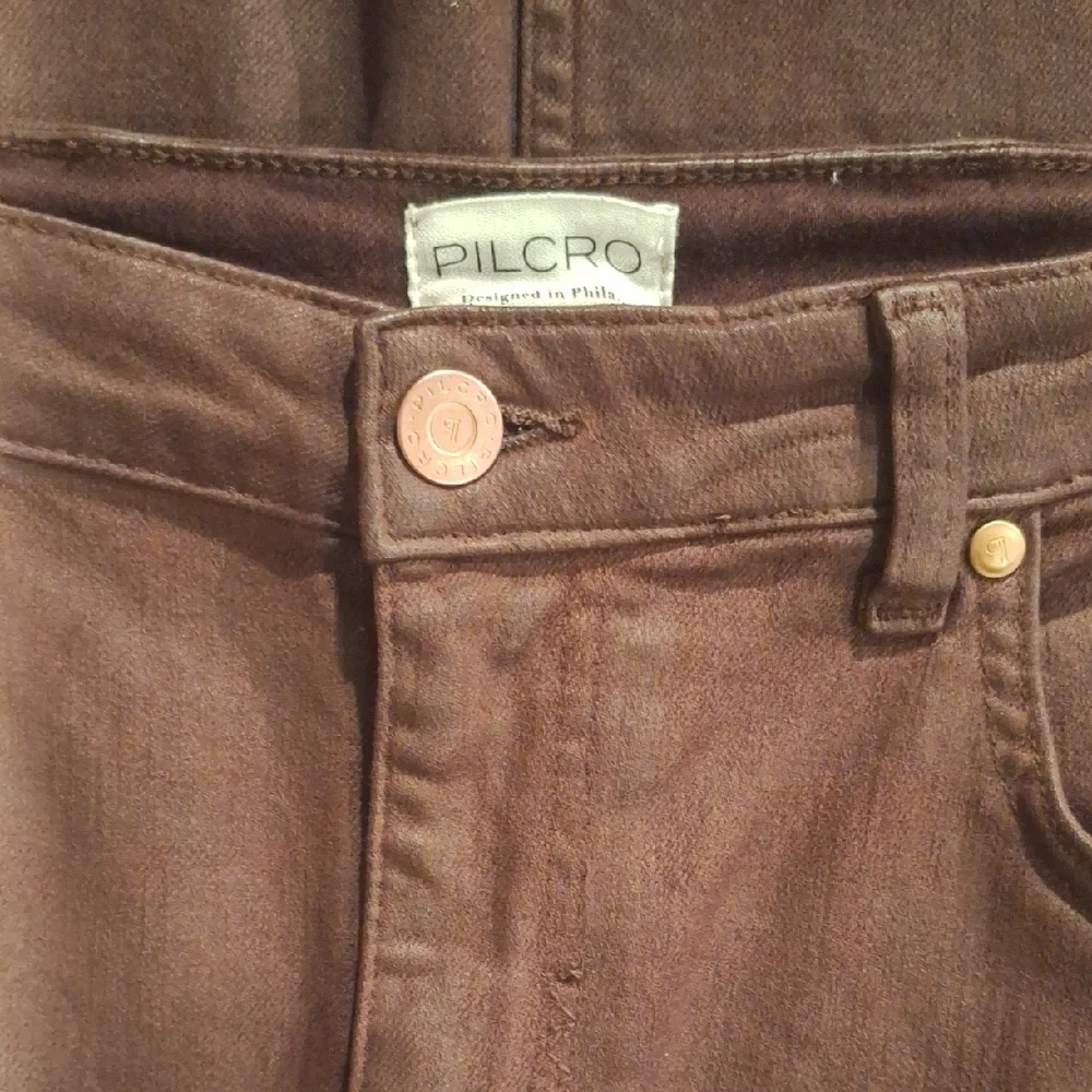 Anthropologie Pilcro Deep Rust Coated Denim Maxi Skirt - Picture 4 of 8
